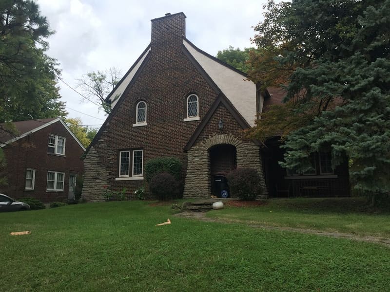 Brick Tudor-style home exterior